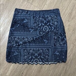Patterned paisley Blue Skirt